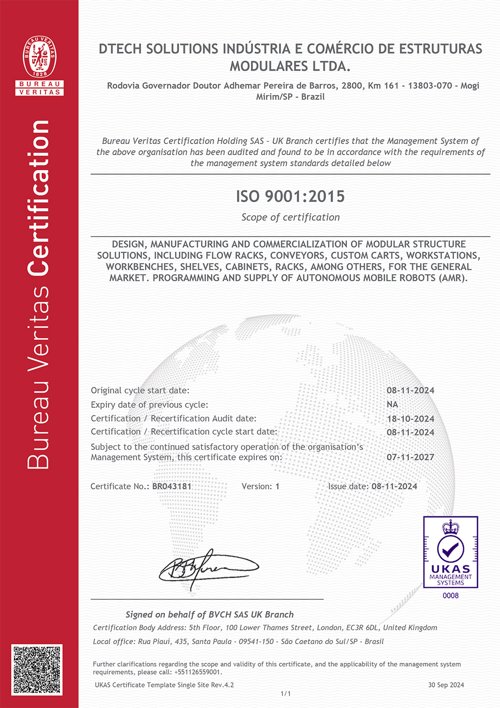 Certificação ISO 9001 - Dtech Solutions Lean Manufacturing